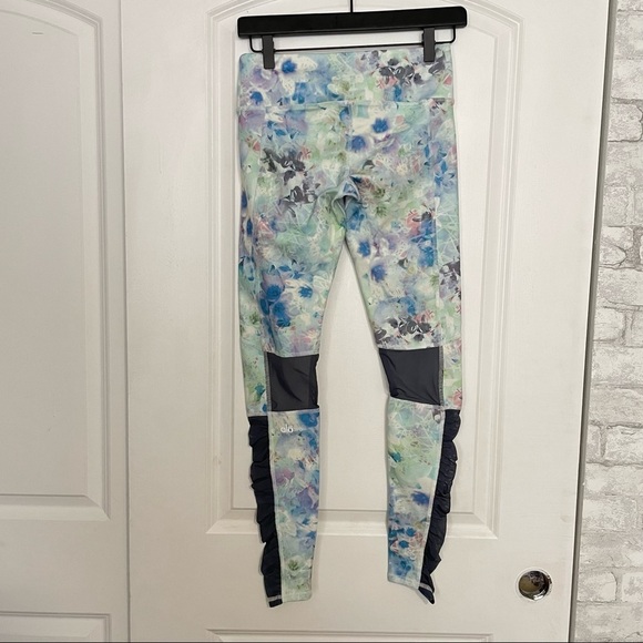 Alo Yoga Alo Runway Yoga Leggings Floral Glo/Ombre Blue Mesh S Small - Picture 7 of 9